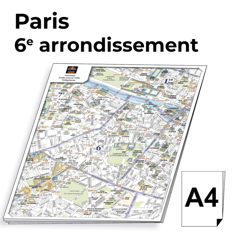 Personnaliser et commander Ville de Paris - Plan 6e arrond. Bloc de comptoir