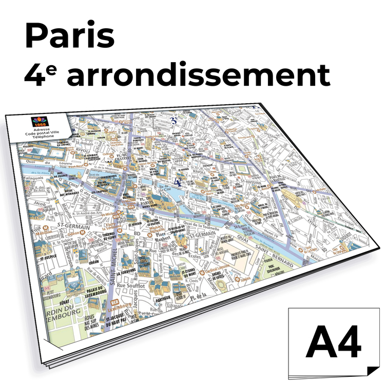 Personnaliser et commander Ville de Paris - Plan 4e arrond. Bloc de comptoir