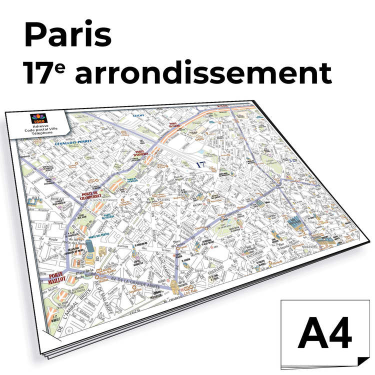 Personnaliser et commander Ville de Paris - Plan 17e arrond. Bloc de comptoir