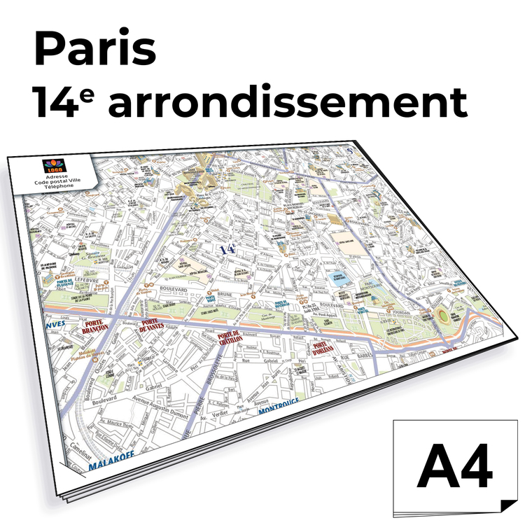 Personnaliser et commander Ville de Paris - Plan 14e arrond. Bloc de comptoir