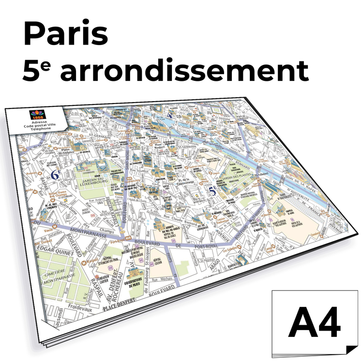 Personnaliser et commander Ville de Paris - Plan 5e arrond. Bloc de comptoir