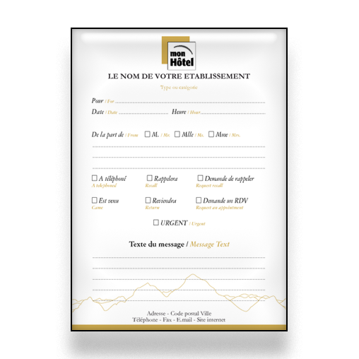 Personnaliser et commander Bloc Message pour htel