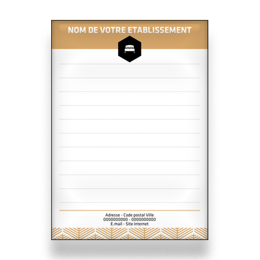Personnaliser et commander Bloc Note rception d'htel