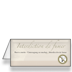 Personnaliser et commander Chevalet non-fumeur pour chambre et restaurant