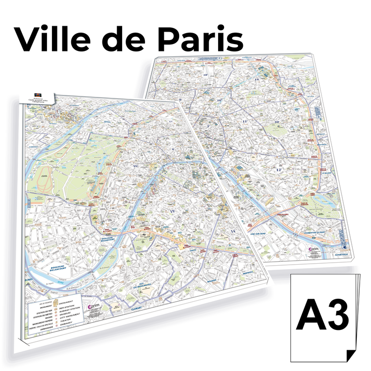 Personnaliser et commander PARIS - Plan A3 Bloc de comptoir