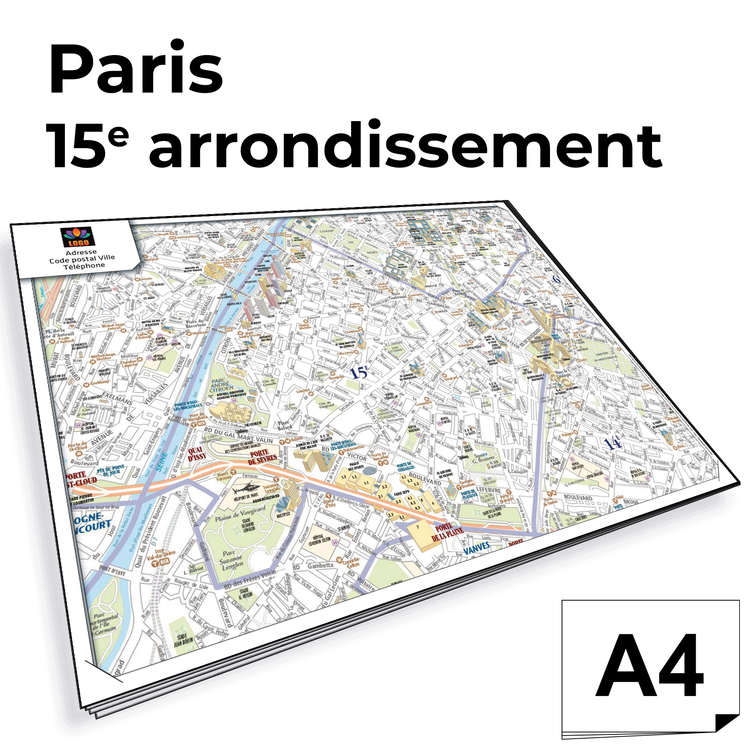 Personnaliser et commander Ville de Paris - Plan 15e arrond. Bloc de comptoir