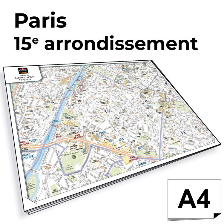 Personnaliser et commander Ville de Paris - Plan 15e arrond. Bloc de comptoir