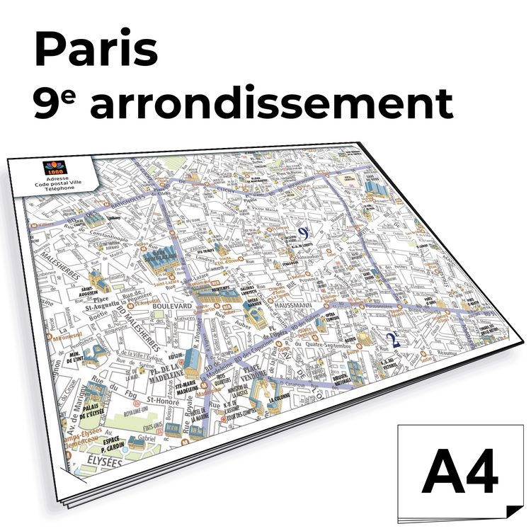 Personnaliser et commander Ville de Paris - Plan 9e arrond. Bloc de comptoir