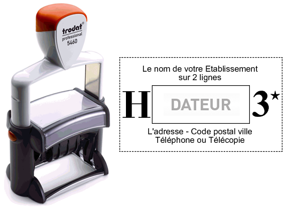 Personnaliser et commander Tampon personnalis dateur avec classification htelire - 1  5*