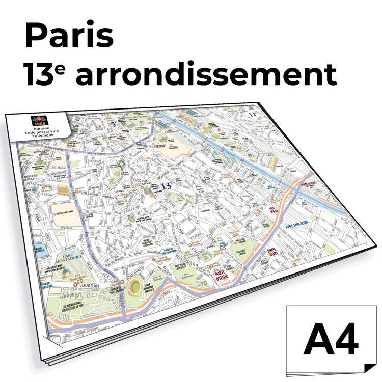 Personnaliser et commander Ville de Paris - Plan 13e arrond. Bloc de comptoir