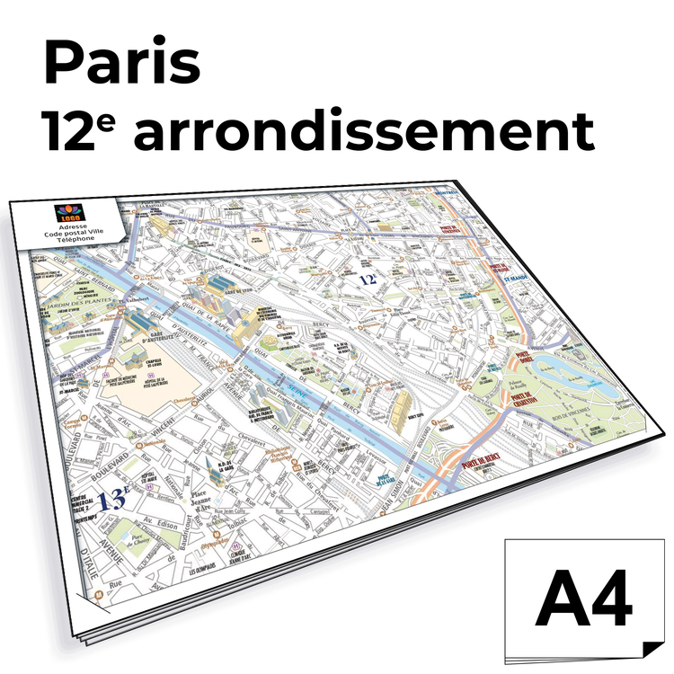 Personnaliser et commander Ville de Paris - Plan 12e arrond. Bloc de comptoir