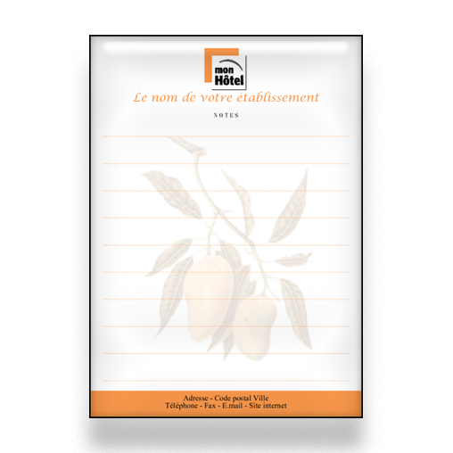Personnaliser et commander Bloc Note rception d'htel