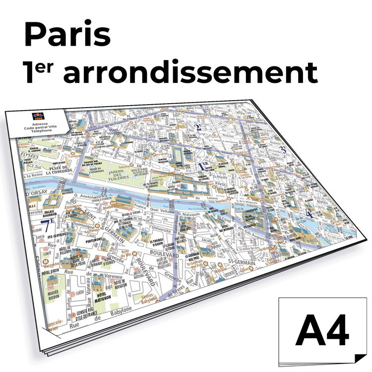 Personnaliser et commander Ville de Paris - Plan 1er arrond. Bloc de comptoir